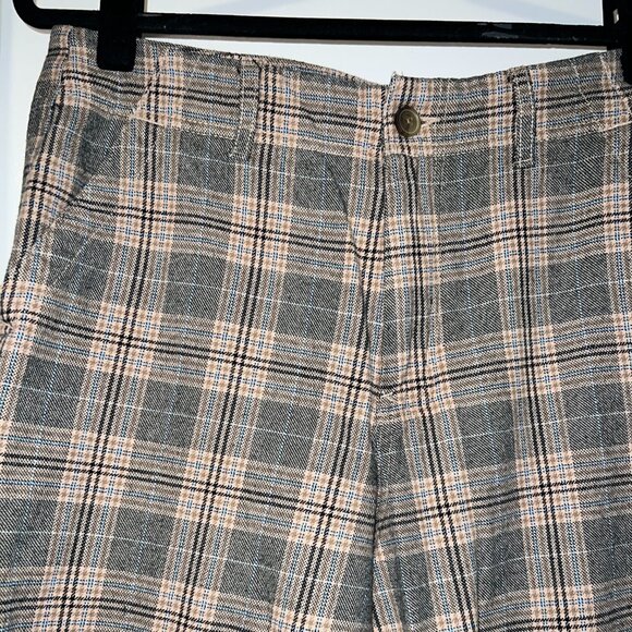 American Eagle Super High-Rise Baggy Wide Leg Jeans, Plaid - Size 10 Short - Picture 3 of 12